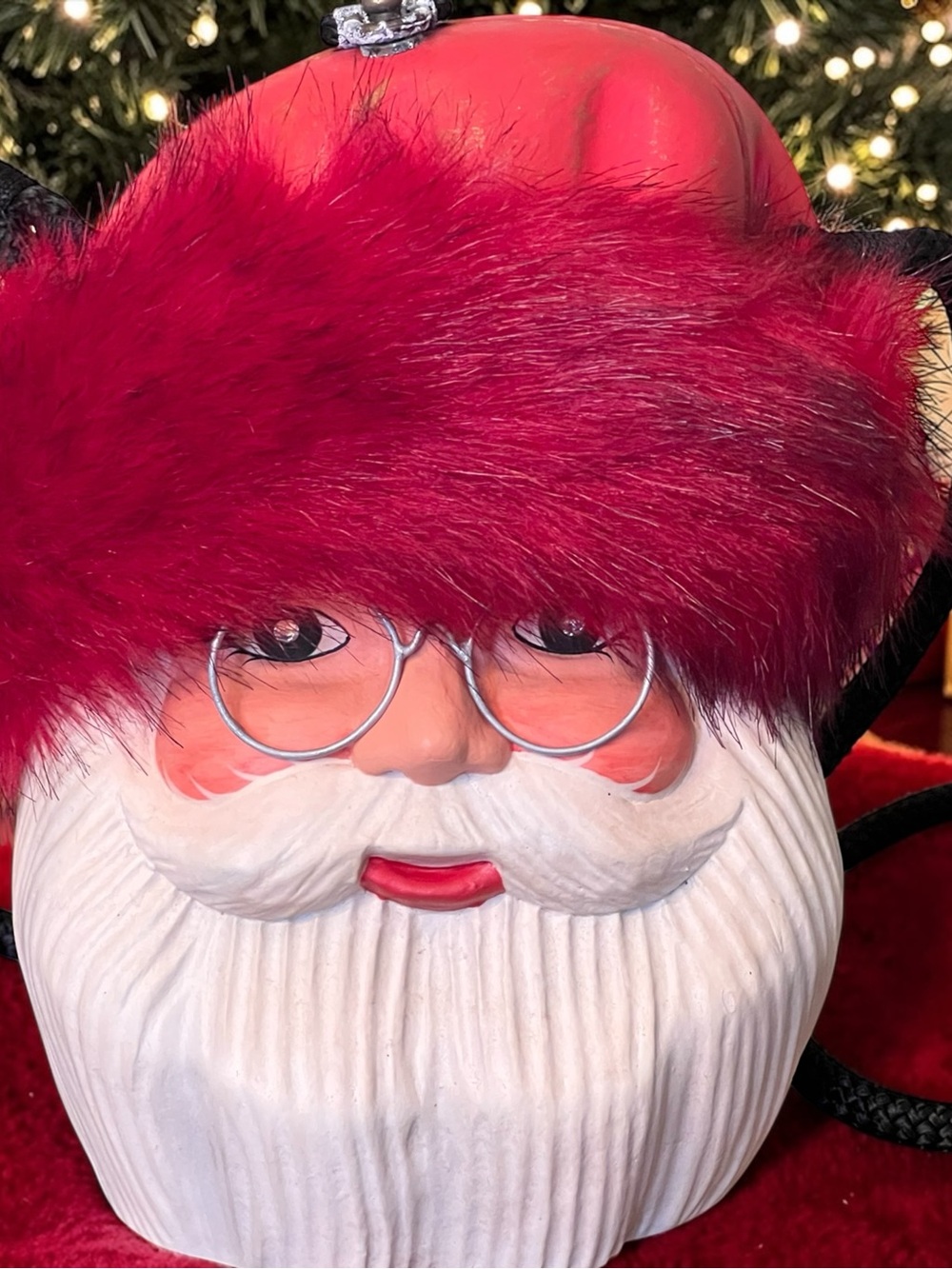 Timmy Woods Red and White Santa Head Shoulder Bag